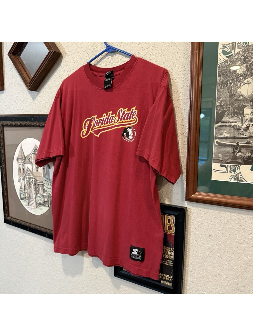 Vintage 90s/00s RARE Florida State University Red Seminoles Starter Shirt Medium - Picture 3 of 7